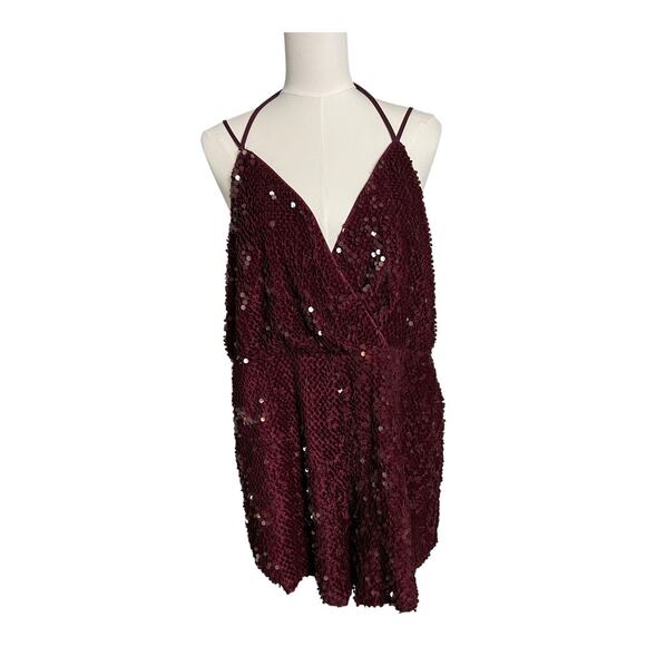 Sequined Womens Jumpsuit Romper Playsuit 0X Plus Size Skimmer Retro Disco Party - Picture 1 of 8